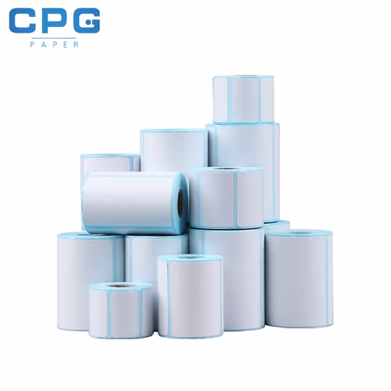 Rouleau thermique d'étiquette de code barres d'autocollant imprimé auto-adhésif adapté aux besoins du client d'emballage