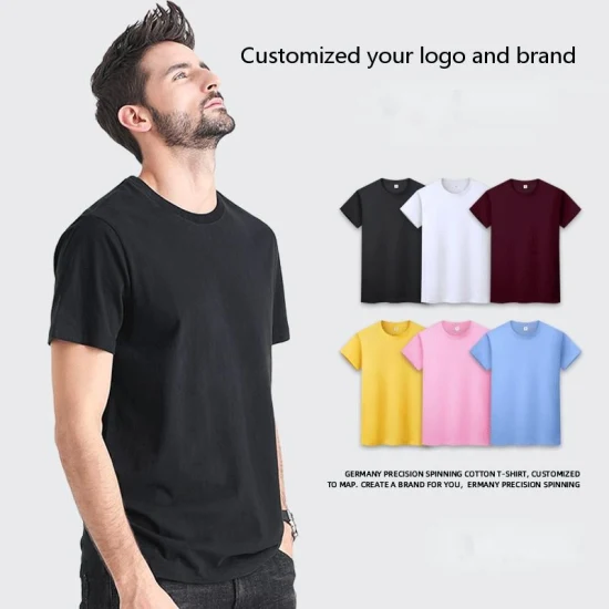 T-shirt à manches courtes unisexe, en coton, avec Logo personnalisé, plus de couleurs